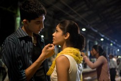 Dev Patel as Jamal Malik and Anil Kapoor as Prem Kumar from Slumdog Millionaire