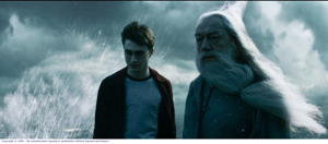 Harry and Professor Albus Dumbledore (Michael Gambon)