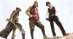 Park Do-won, the Good (Jung Woo-sung), Yoon Tae-goo, the Weird (Song Kang-ho) and Park Chang-yi, the Bad (Lee Byung-hun)