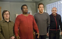 Hot Tub Time Machine: Jacob (Clark Duke), Nick (Craig Robinson), Adam (John Cusack) and Lou (Rob Corddry) Hot Tub Time Machine: Jacob (Clark Duke), Nick (Craig Robinson), Adam (John Cusack) and Lou (Rob Corddry)