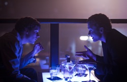 The Social Network: Mark Zuckerberg (Jesse Eisenberg) and Sean Parker (Justin Timberlake)