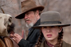 True Grit: Rooster Cogburn (Jeff Bridges) and Mattie Ross (Hailee Steinfeld)