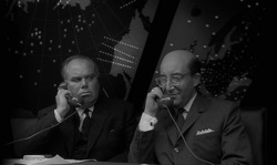 Dr Strangelove: Ambassador Alexi de Sadesky (Peter Bull) and President Merkin Muffley (Peter Sellers)