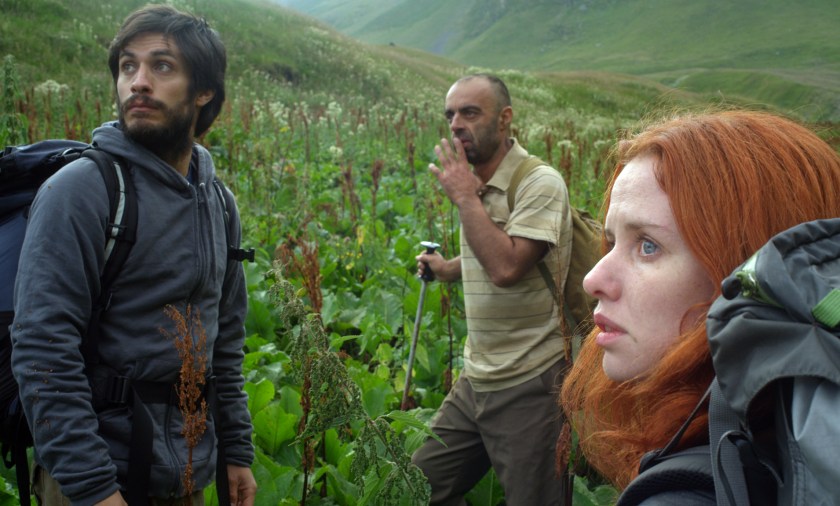 The Loneliest Planet: Alex (Gael García Bernal), Dato (Bidzina Gujabidze) and Nica (Hani Furstenberg)